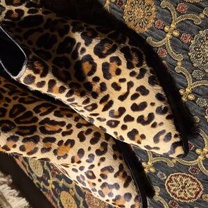 Dolce Vita Real Fur, Cheetah Print Mule,  Slip-On Booties With Western Heel